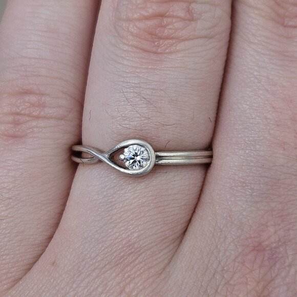 Pandora 925 Sterling Silver Infinite Lab Grown Diamond Ring .15CT Size 7 w/ Box - Picture 2 of 12